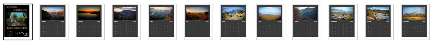 South Africa Landscape 2026 Wall Calendar – 8.5" x 11" Letter Size