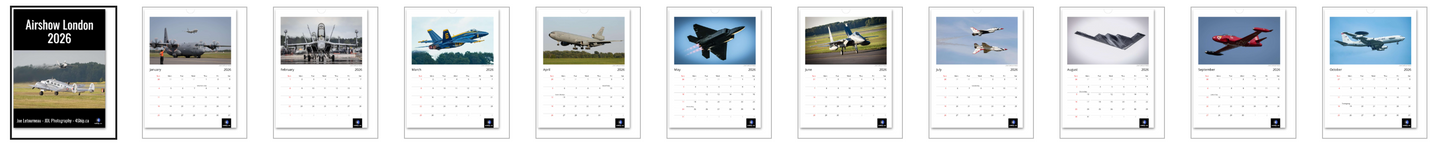 Airshow London 2026 - Single Sided Letter Size Wall Calendar 2026